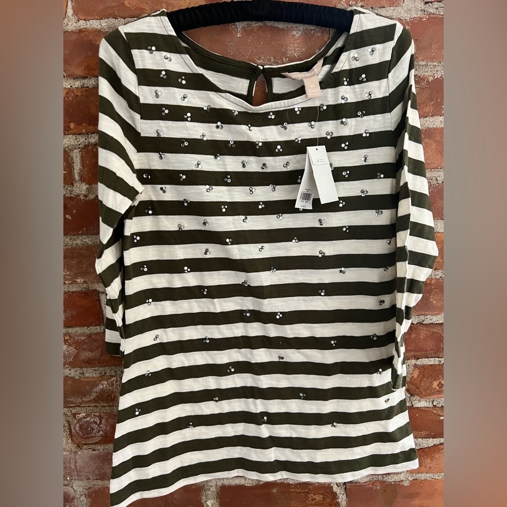 Banana Republic stripe rhinestone top